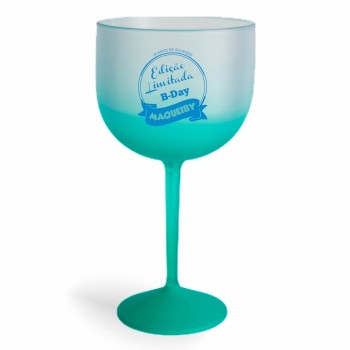 TAÇAS PLÁSTICAS DE GIN 580ML IMPRESSÃO 1 COR DEGRADÊ Preto e branco frente - 50 un.