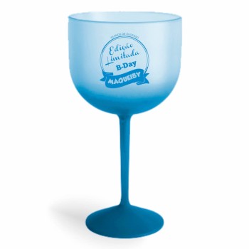 TAÇAS PLÁSTICAS DE GIN 580ML IMPRESSÃO 1 COR DEGRADÊ Preto e branco frente - 50 un.