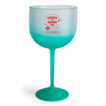 TAÇAS PLÁSTICAS DE GIN 580ML IMPRESSÃO 1 COR DEGRADÊ Preto e branco frente - 300 un.
