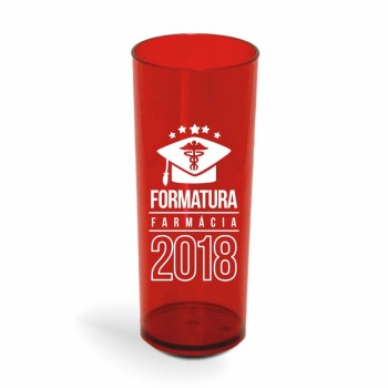 COPOS PLÁSTICOS LONG DRINK 350ML IMPRESSÃO 1 COR TRANSPARENTE Preto e branco frente - 50 un.