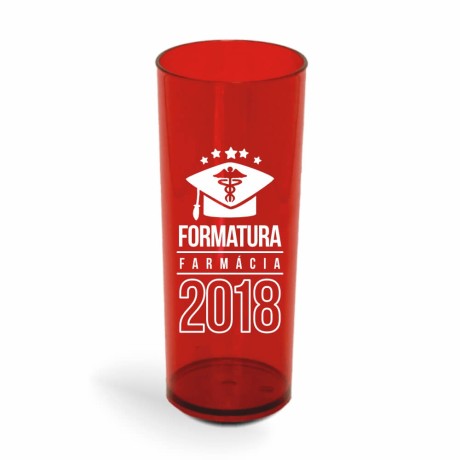COPOS PLÁSTICOS LONG DRINK 350ML IMPRESSÃO 1 COR TRANSPARENTE Preto e branco frente - 50 un.