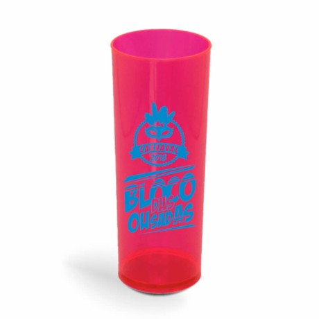 COPOS PLÁSTICOS LONG DRINK 350ML IMPRESSÃO 1 COR TRANSPARENTE Preto e branco frente - 50 un.