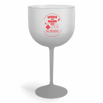 TAÇAS PLÁSTICAS DE GIN 580ML IMPRESSÃO 1 COR DEGRADÊ Preto e branco frente - 300 un.