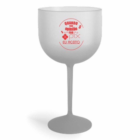 TAÇAS PLÁSTICAS DE GIN 580ML IMPRESSÃO 1 COR DEGRADÊ Preto e branco frente - 300 un.