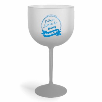 TAÇAS PLÁSTICAS DE GIN 580ML IMPRESSÃO 1 COR DEGRADÊ Preto e branco frente - 50 un.