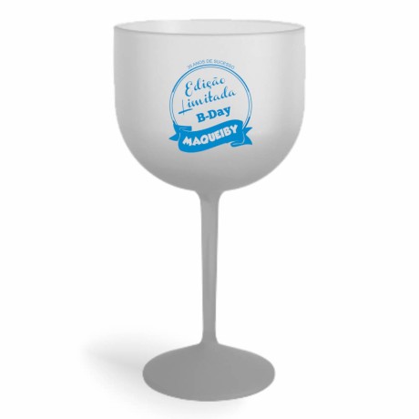 TAÇAS PLÁSTICAS DE GIN 580ML IMPRESSÃO 1 COR DEGRADÊ Preto e branco frente - 50 un.