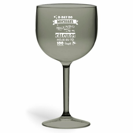 TAÇAS PLÁSTICAS DE GIN 580ML IMPRESSÃO 1 COR DEGRADÊ Preto e branco frente - 100 un.