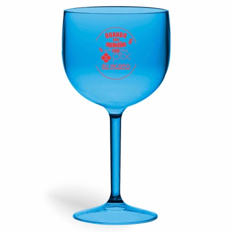 TAÇAS PLÁSTICAS DE GIN 580ML IMPRESSÃO 1 COR DEGRADÊ Preto e branco frente - 100 un.