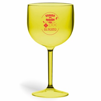 TAÇAS PLÁSTICAS DE GIN 580ML IMPRESSÃO 1 COR DEGRADÊ Preto e branco frente - 50 un.