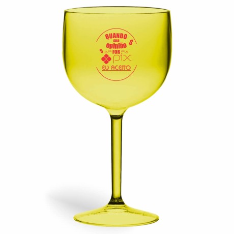 TAÇAS PLÁSTICAS DE GIN 580ML IMPRESSÃO 1 COR DEGRADÊ Preto e branco frente - 50 un.