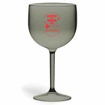TAÇAS PLÁSTICAS DE GIN 580ML IMPRESSÃO 1 COR DEGRADÊ Preto e branco frente - 300 un.
