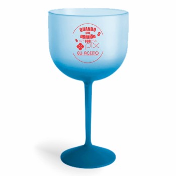 TAÇAS PLÁSTICAS DE GIN 580ML IMPRESSÃO 1 COR DEGRADÊ Preto e branco frente - 100 un.