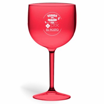 TAÇAS PLÁSTICAS DE GIN 580ML IMPRESSÃO 1 COR DEGRADÊ Preto e branco frente - 100 un.