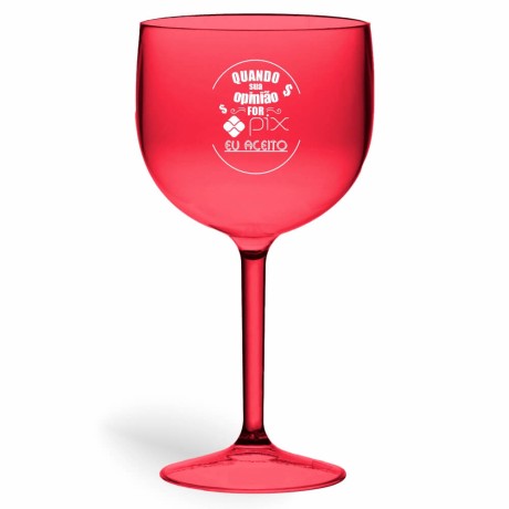 TAÇAS PLÁSTICAS DE GIN 580ML IMPRESSÃO 1 COR DEGRADÊ Preto e branco frente - 100 un.