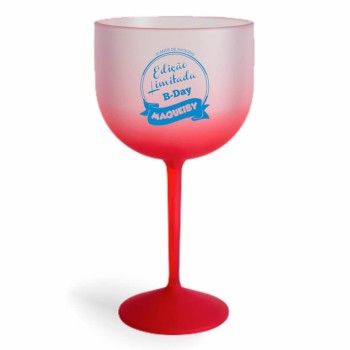 TAÇAS PLÁSTICAS DE GIN 580ML IMPRESSÃO 1 COR DEGRADÊ Preto e branco frente - 50 un.