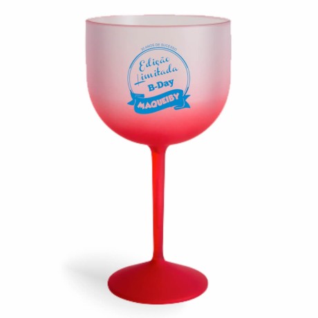 TAÇAS PLÁSTICAS DE GIN 580ML IMPRESSÃO 1 COR DEGRADÊ Preto e branco frente - 50 un.