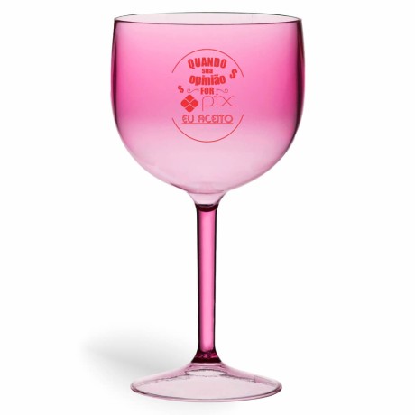 TAÇAS PLÁSTICAS DE GIN 580ML IMPRESSÃO 1 COR DEGRADÊ Preto e branco frente - 300 un.