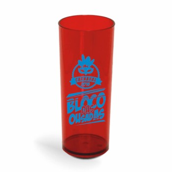 COPOS PLÁSTICOS LONG DRINK 350ML IMPRESSÃO 1 COR TRANSPARENTE Preto e branco frente - 300 un.