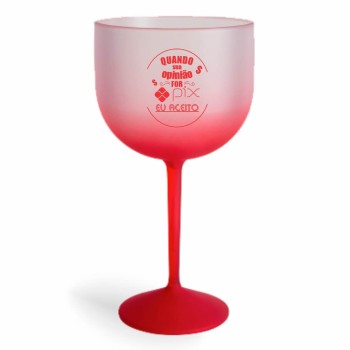 TAÇAS PLÁSTICAS DE GIN 580ML IMPRESSÃO 1 COR DEGRADÊ Preto e branco frente - 300 un.