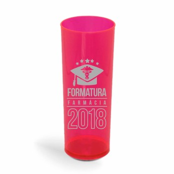 COPOS PLÁSTICOS LONG DRINK 350ML IMPRESSÃO 1 COR TRANSPARENTE Preto e branco frente - 100 un.