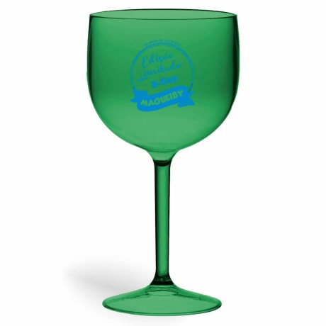 TAÇAS PLÁSTICAS DE GIN 580ML IMPRESSÃO 1 COR DEGRADÊ Preto e branco frente - 100 un.