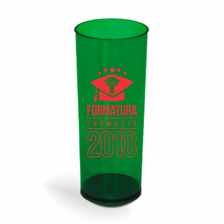 COPOS PLÁSTICOS LONG DRINK 350ML IMPRESSÃO 1 COR TRANSPARENTE Preto e branco frente - 100 un.